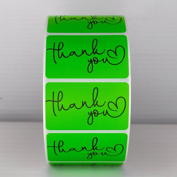 Thank You Stickers Mint Green Heart | Cute Small Business Packaging Labels - Picture 3 of 11